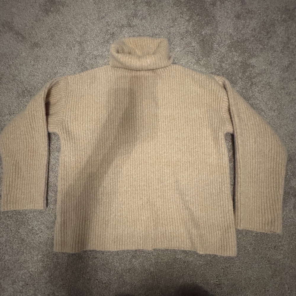 Ann Taylor Cozy Tan Turtleneck Sweater